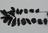 CTD438 Top drilled 10*25mm - 20*45mm freeform black tourmaline beads