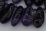 CTD448 Top drilled 10*20mm - 15*30mm freeform amethyst beads