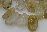 CTD449 Top drilled 10*14mm - 12*20mm freeform golden rutilated quartz beads