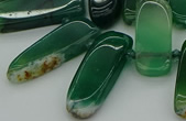 CTD463 15.5 inches 10*20mm - 12*35mm sticks green agate beads