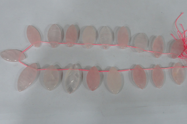 CTD47 Top drilled 12*23mm – 18*50mm marquise rose quartz beads