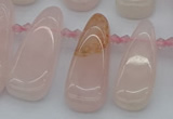 CTD476 Top drilled 12*25mm - 15*45mm freeform rose quartz beads