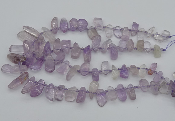 CTD478 Top drilled 10*15mm - 15*35mm freeform amethyst beads