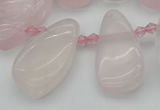 CTD480 Top drilled 10*22mm - 15*45mm freeform rose quartz beads