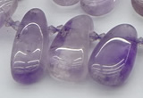 CTD481 Top drilled 10*22mm - 15*45mm freeform amethyst beads