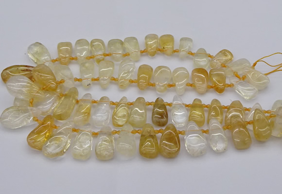 CTD482 Top drilled 10*22mm - 15*45mm freeform citrine beads