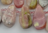 CTD486 Top drilled 10*22mm - 15*45mm freeform pink opal beads