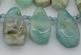 CTD489 Top drilled 10*22mm - 15*45mm freeform amazonite beads