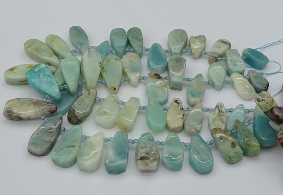 CTD489 Top drilled 10*22mm - 15*45mm freeform amazonite beads