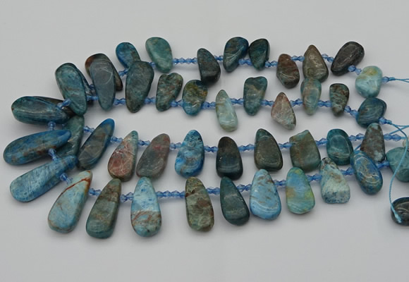 CTD491 Top drilled 10*22mm - 15*45mm freeform apatite beads