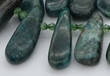 CTD492 Top drilled 10*22mm - 15*45mm freeform green apatite beads