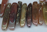 CTD525 Top drilled 10*25mm - 10*60mm wand plated agate beads