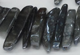 CTD530 Top drilled 10*25mm - 10*60mm wand plated agate beads