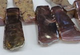 CTD568 Top drilled 15*25mm - 20*65mm freeform plated agate beads