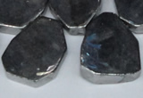 CTD571 Top drilled 20*30mm - 30*45mm freeform plated agate beads