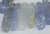 CTD581 Top drilled 8*25mm - 8*55mm wand blue lace agate beads