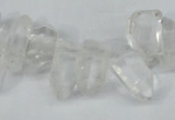 CTD624 Top drilled 8*15mm - 10*25mm faceted nuggets white crystal beads