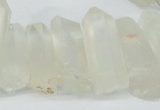 CTD625 Top drilled 10*25mm - 12*35mm faceted nuggets white crystal beads