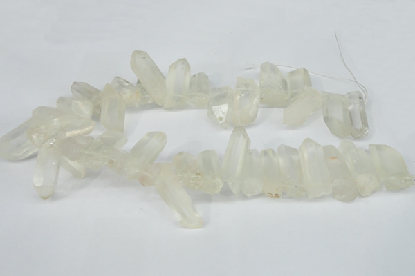 CTD625 Top drilled 10*25mm - 12*35mm faceted nuggets white crystal beads