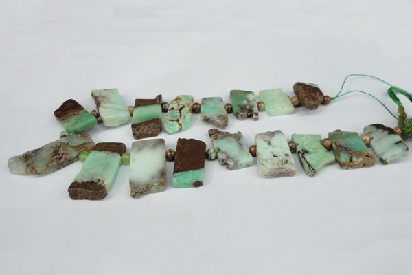 CTD638 Top drilled 15*25mm - 20*40mm freeform australia chrysoprase beads