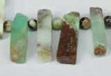 CTD639 Top drilled 8*20mm - 8*45mm wand australia chrysoprase beads