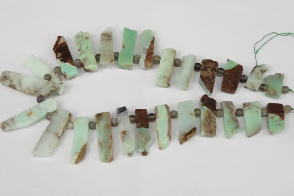 CTD640 Top drilled 10*25mm - 12*45mm wand australia chrysoprase beads