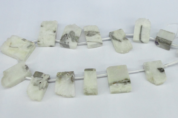 CTD645 Top drilled 15*25mm - 25*40mm freeform quartz beads