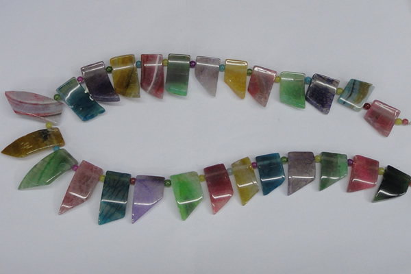 CTD738 Top drilled 15*20mm - 15*40mm wand agate gemstone beads