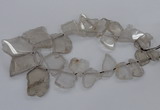 CTD790 Top drilled 20*25mm - 35*45mm freeform smoky quartz beads