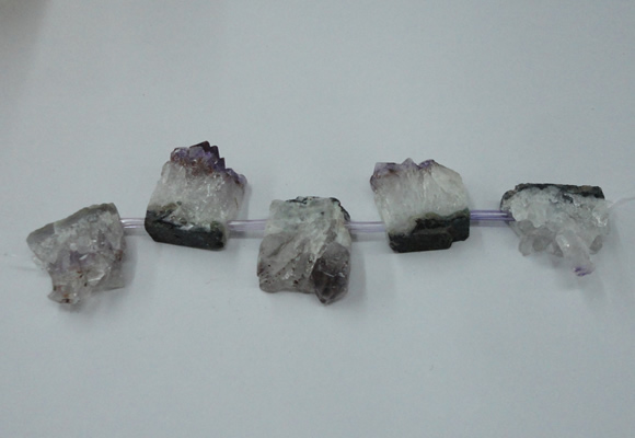 CTD798 Top drilled 20*30mm - 25*35mm freeform amethyst beads