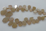 CTD908 Top drilled 15*20mm - 20*30mm freeform plated quartz beads