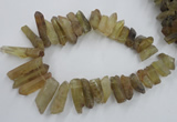 CTD929 Top drilled 13*18mm - 15*40mm wand lemon quartz beads