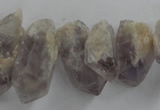 CTD933 Top drilled 10*14mm - 15*25mm faceted nuggets amethyst beads