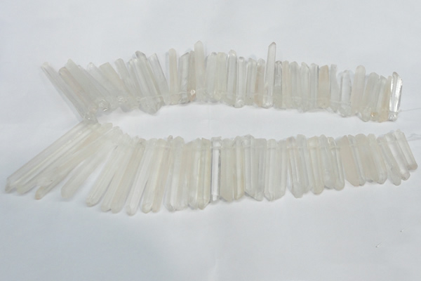 CTD939 Top drilled 5*25mm - 6*60mm sticks white crystal beads