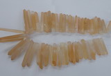 CTD969 Top drilled 6*25mm - 8*65mm sticks red quartz beads