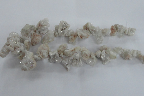 CTD975 Top drilled 10*15mm - 15*25mm nuggets plated druzy agate beads