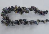 CTD980 Top drilled 10*15mm - 15*25mm nuggets plated druzy agate beads