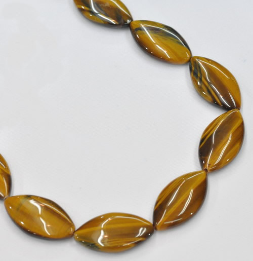 CTE03 20*40mm marquise shape yellow tiger eye beads wholesale