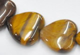 CTE06 15.5 inches 14mm heart yellow tiger eye beads wholesale