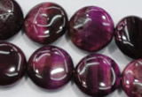 CTE1005 15.5 inches 18mm flat round dyed red tiger eye beads