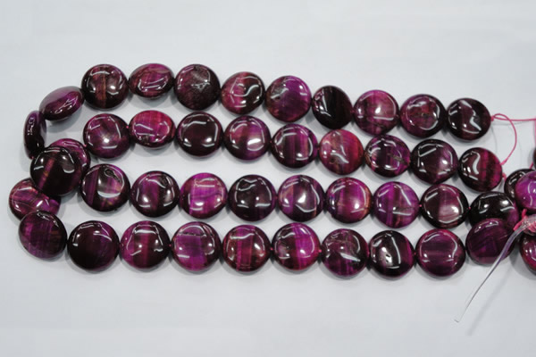 CTE1006 15.5 inches 20mm flat round dyed red tiger eye beads