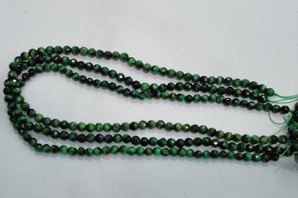 CTE1011 15.5 inches 6mm faceted round dyed green tiger eye beads