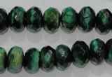 CTE1023 15.5 inches 8*12mm faceted rondelle dyed green tiger eye beads