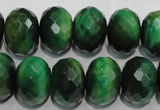 CTE1025 15.5 inches 12*16mm faceted rondelle dyed green tiger eye beads