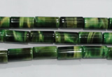 CTE1029 15.5 inches 6*12mm tube dyed green tiger eye beads wholesale