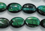 CTE1043 15.5 inches 13*18mm oval dyed green tiger eye beads