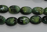 CTE1048 15.5 inches 10*14mm oval dyed green tiger eye beads