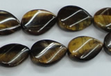 CTE109 15.5 inches 12*18mm twisted teardrop yellow tiger eye beads