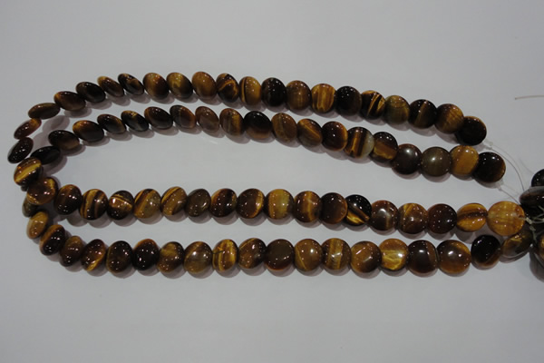 CTE1091 15.5 inches 12mm flat round yellow tiger eye beads