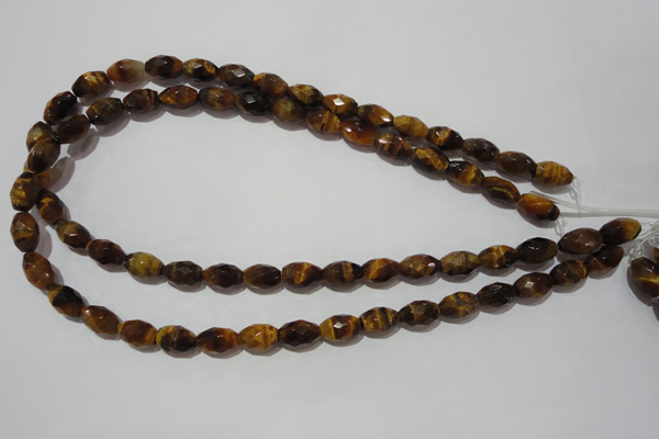 CTE1113 15.5 inches 8*12mm faceted rice yellow tiger eye beads